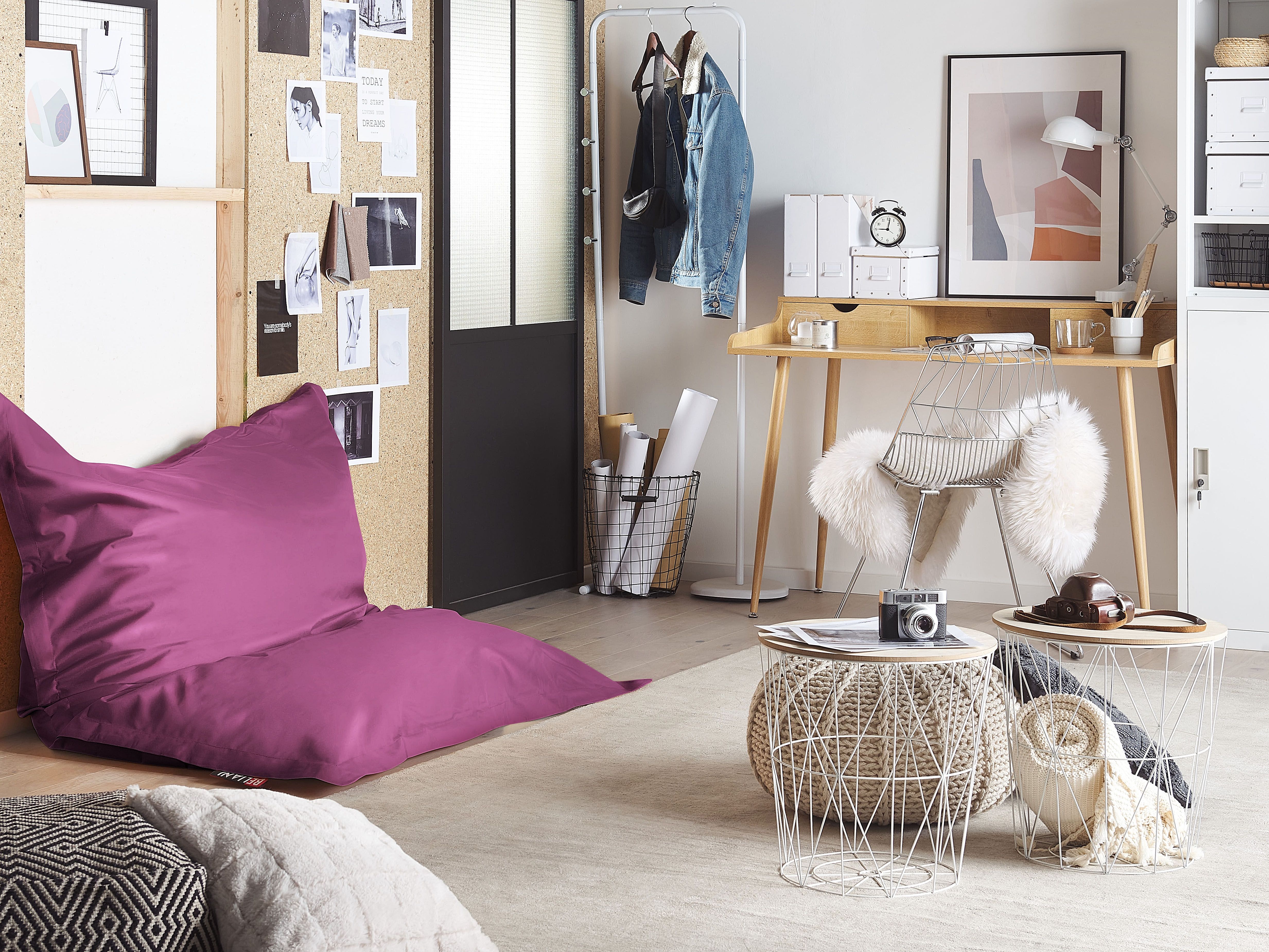 Bean Bag 300 L FUZZY 140 cm 180 cm Purple
