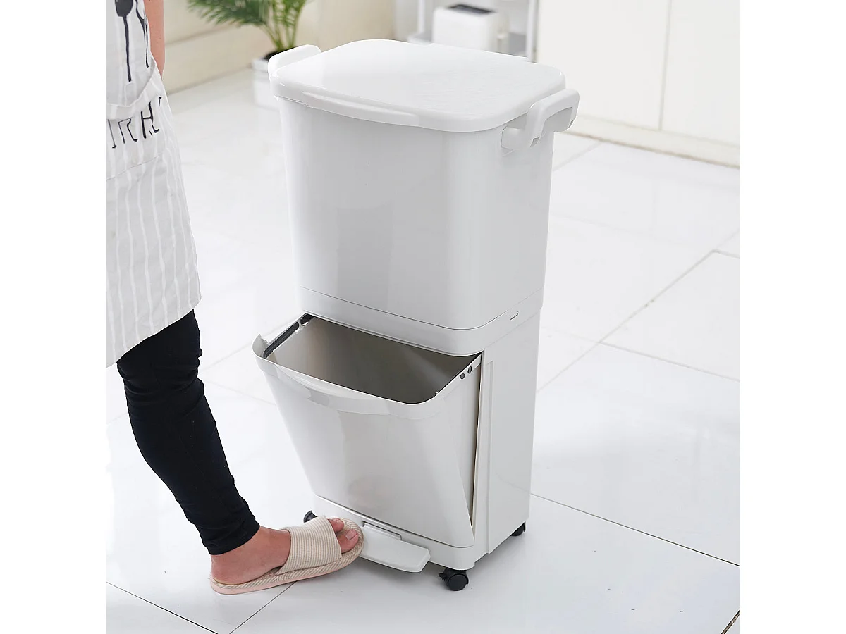 Poubelle tri sélectif avec roulettes VALORIS 45L
