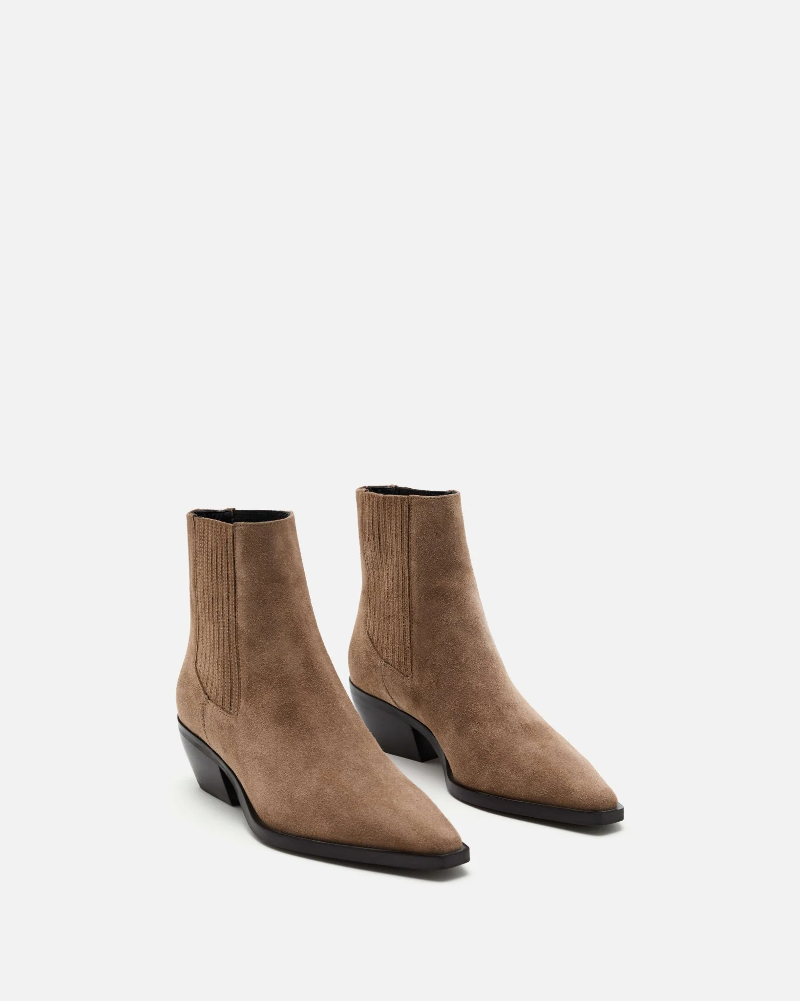 BOTTINES FRESNO/VEL - En cuir velours taupe