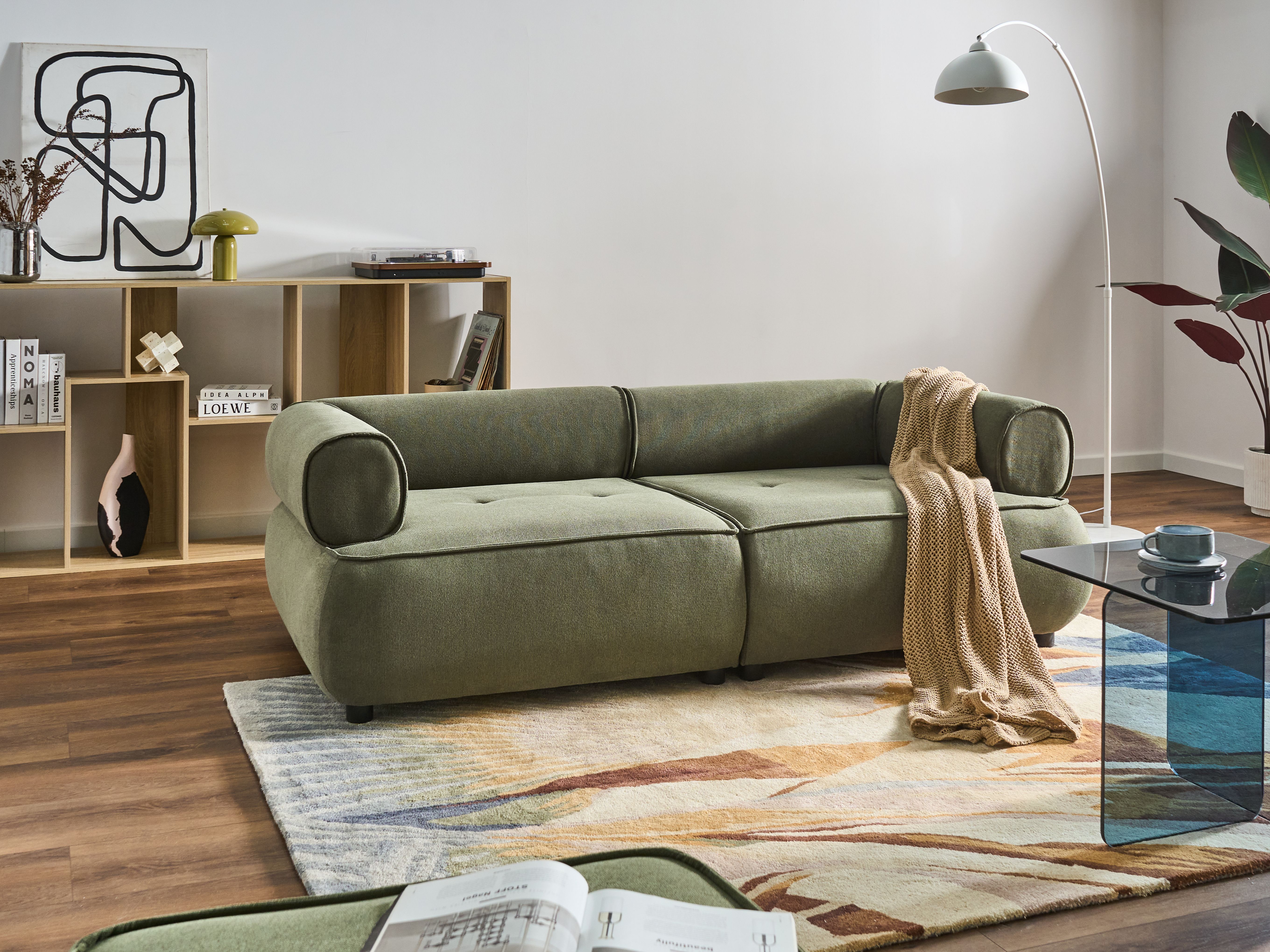 Sofa 3 Seater SALLA Fabric Green