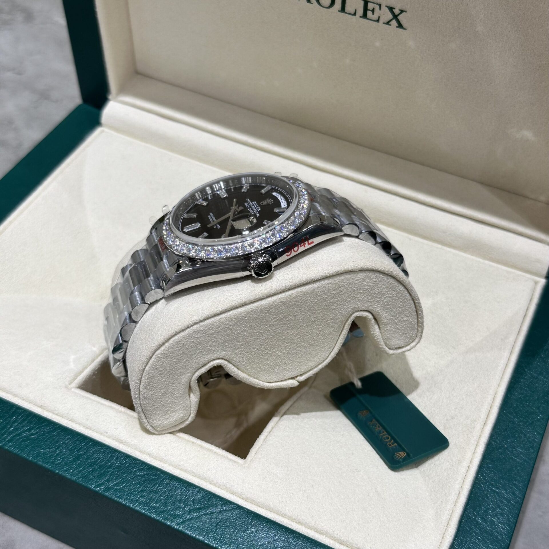 Rolex Replica Watch Day-Date 228236 Moissanite Diamond Black Dial 168gram GM V3 40mm - Top club