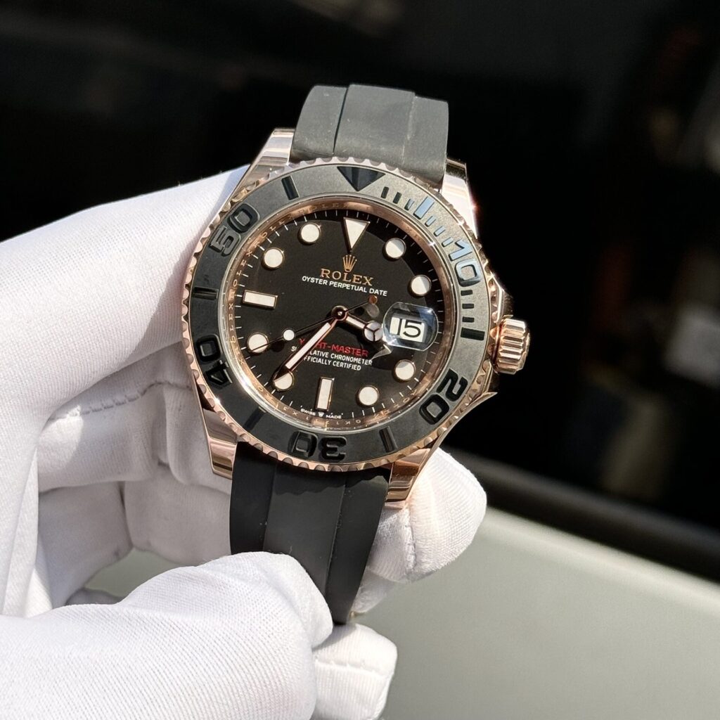 Rolex Yacht-Master Replica 11 Watch Gold Wrapped Black Dial 40mm - Top club