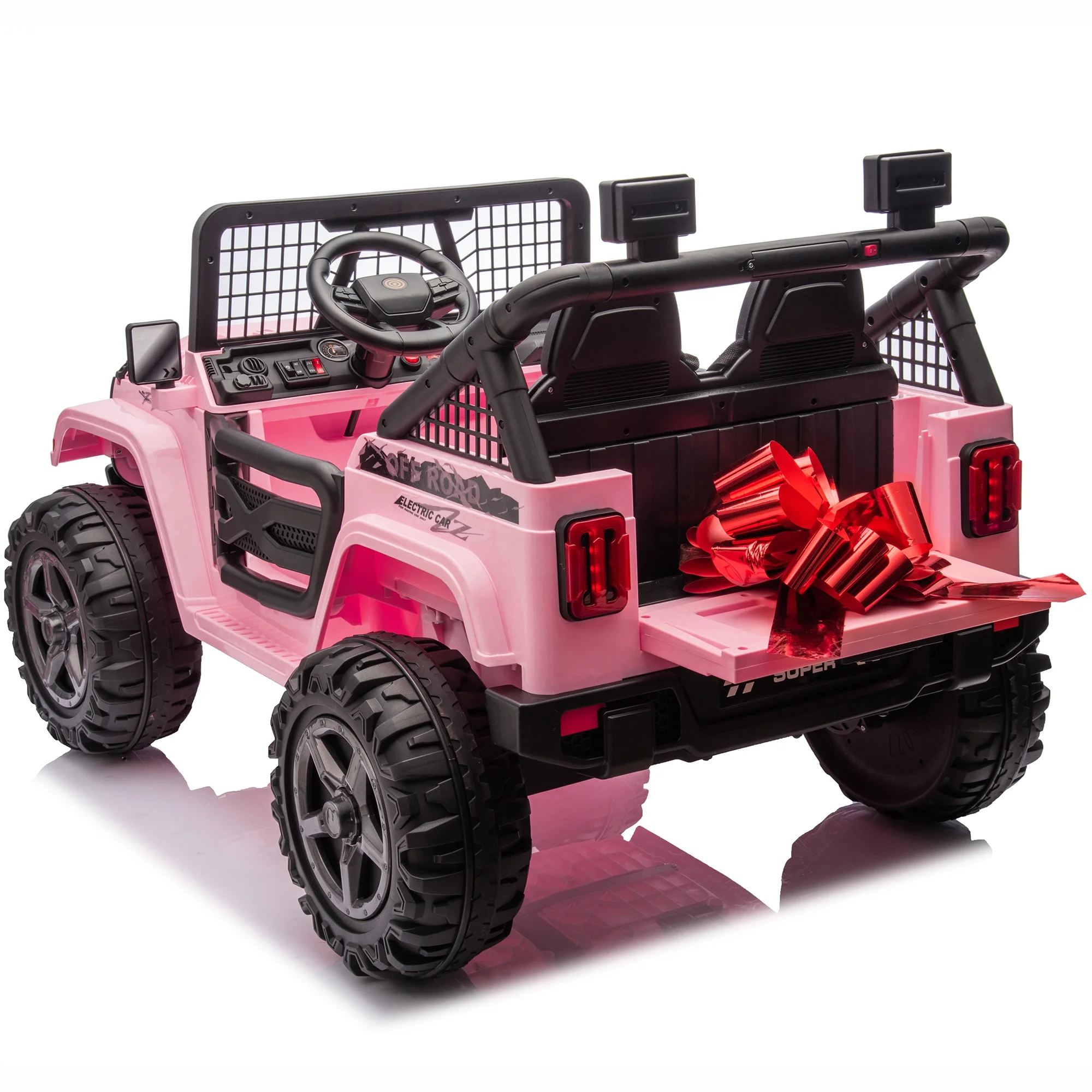 Joyracer 4WD 24 Volt Ride on Toys, 2 Seater Power Car wheels UTV with 800W Motors, Remote Control, Bluetooth Music, Spring Suspension, LED Light, Pink - Image 46