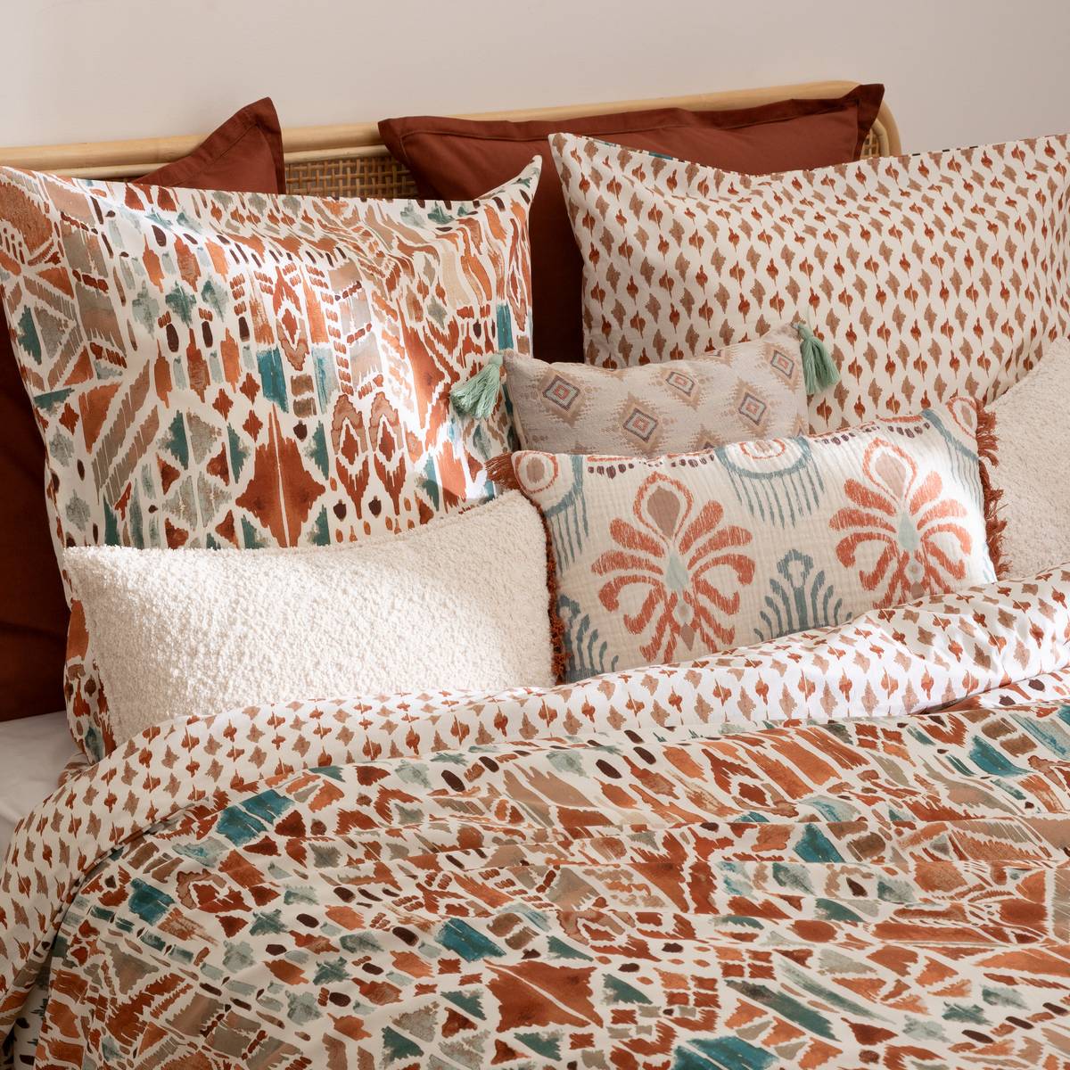 Cushion "Ikat" Jacquard, Multicolored, 50x50 cm