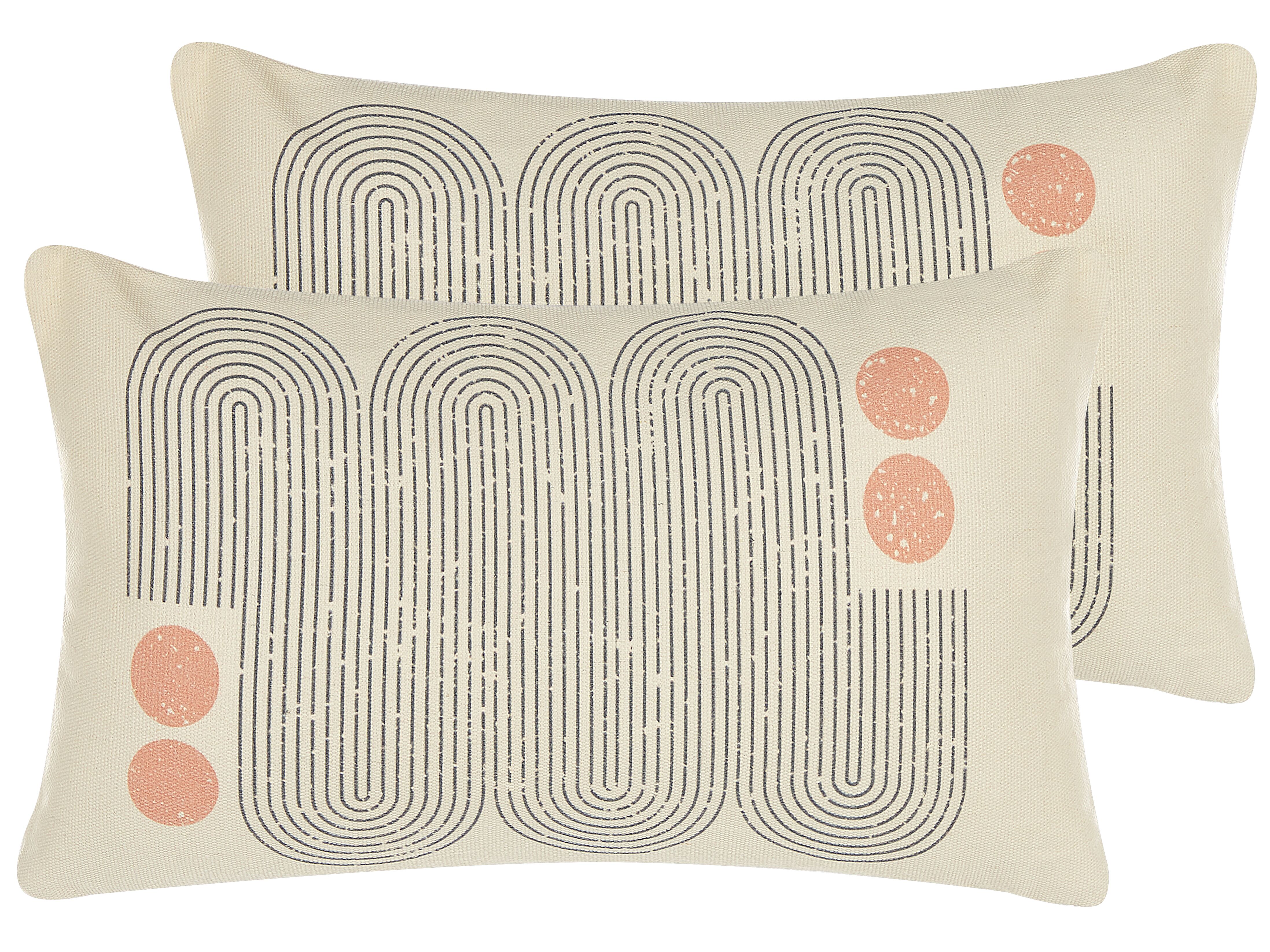 Set of 2 Decorative Cushions TIARELLA 30 x 50 cm Multicolour Geometric Pattern