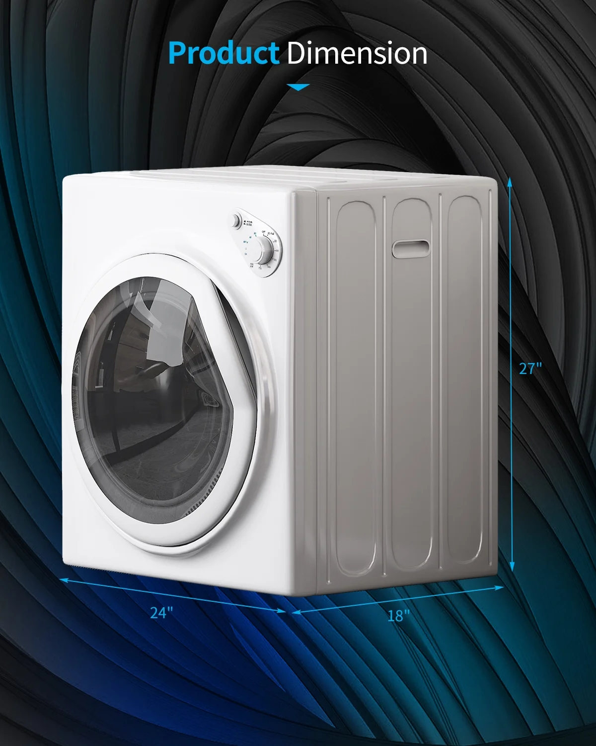 TABU Washer and Dryer Set, 17.6LBS Full Automatic Washing Machine & 8.8LBS Portable Dryer (Gray&White) - Image 27