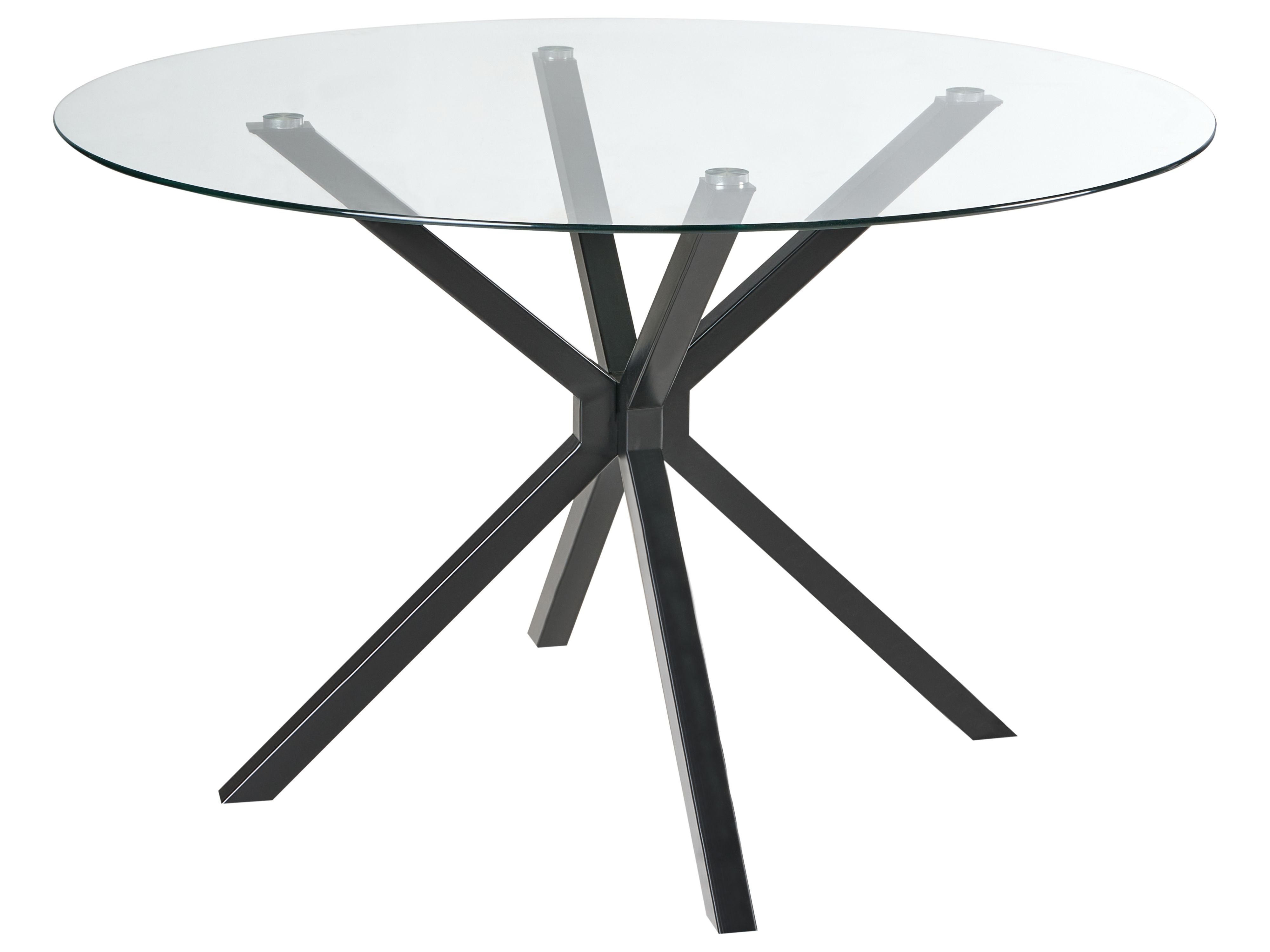 Dining Table MESTON Black 120 cm 120 cm Tempered Glass