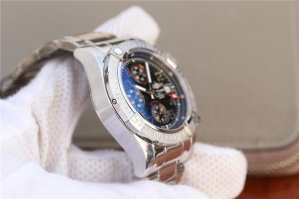 Replica Breitling Avenger II Chronograph 43mm SS GF Black Dial SS Bracelet A7750 - Top club