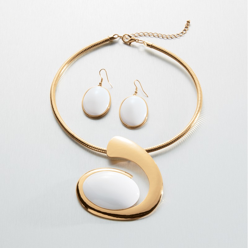 Oval Swirl Necklace and Earring Set - MIDNIGHT VELVET CATALOG