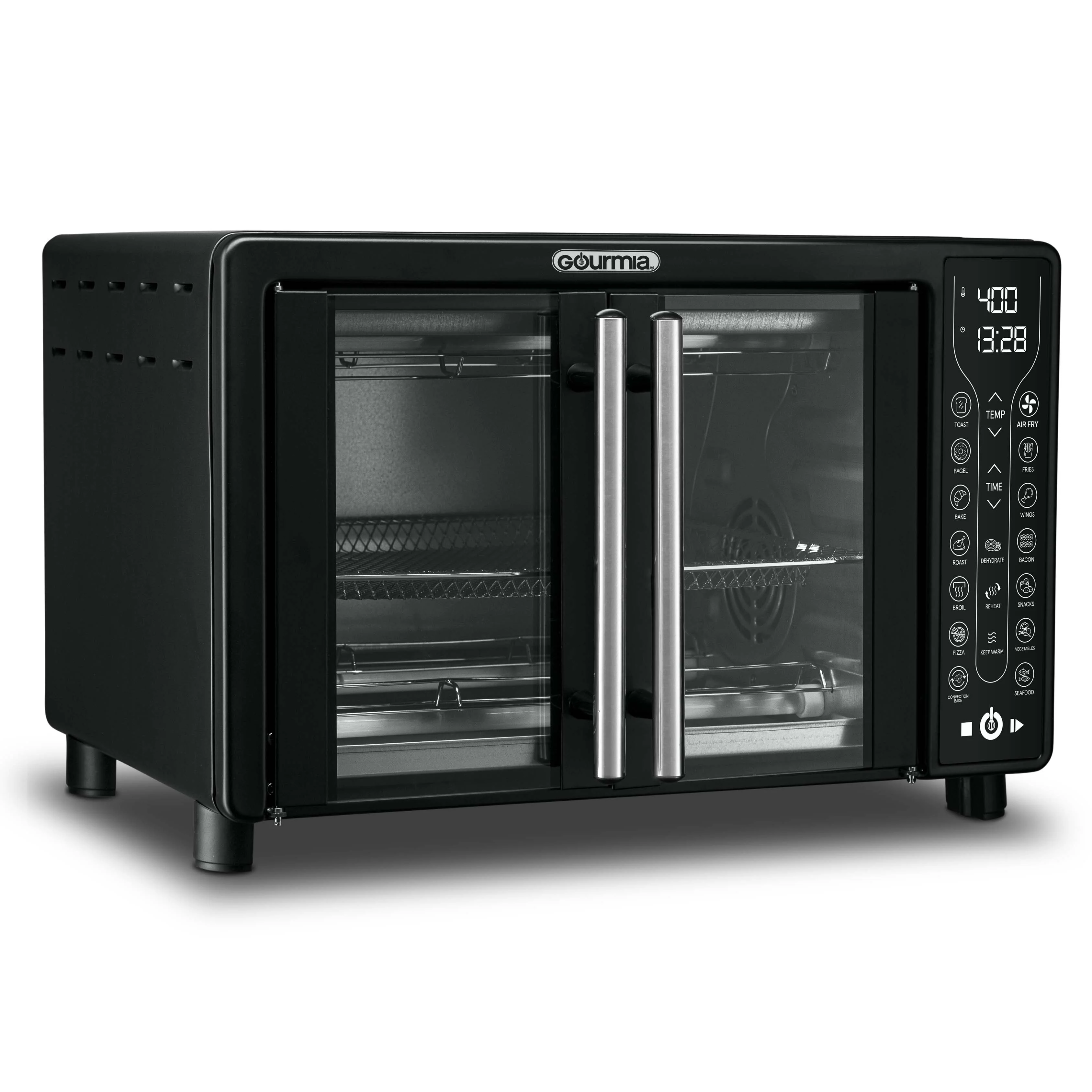 Gourmia Digital French Door Air Fryer Toaster Oven, Black