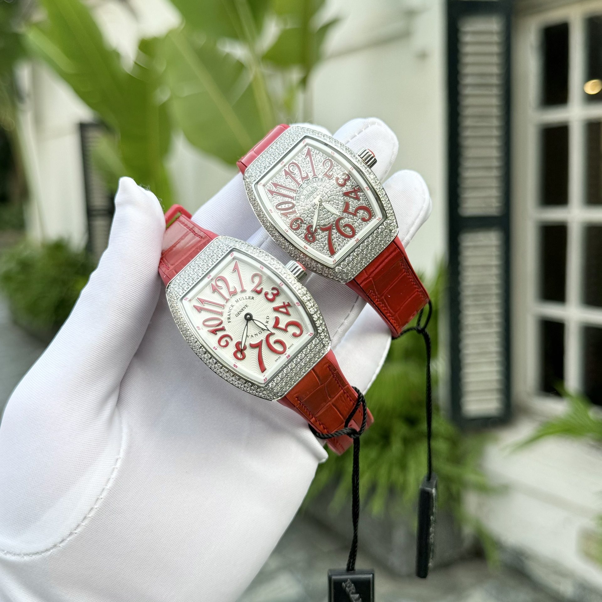 Franck Muller Replica 1:1 Watch V32 with Full Stone Red Dial ABF Factory 32x40mm - Top club