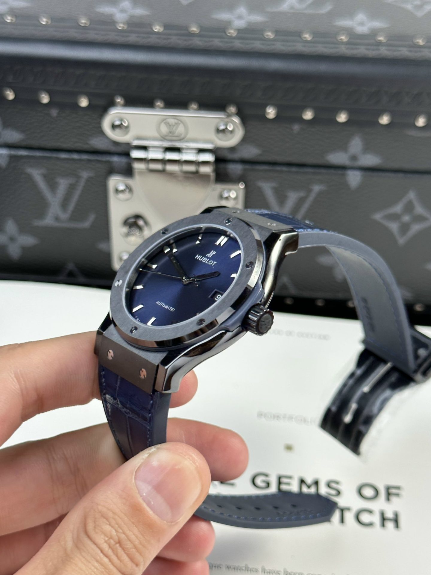 Hublot Classic Fusion Replica Watch Ceramic Refined Blue Dial 42mm - Top club