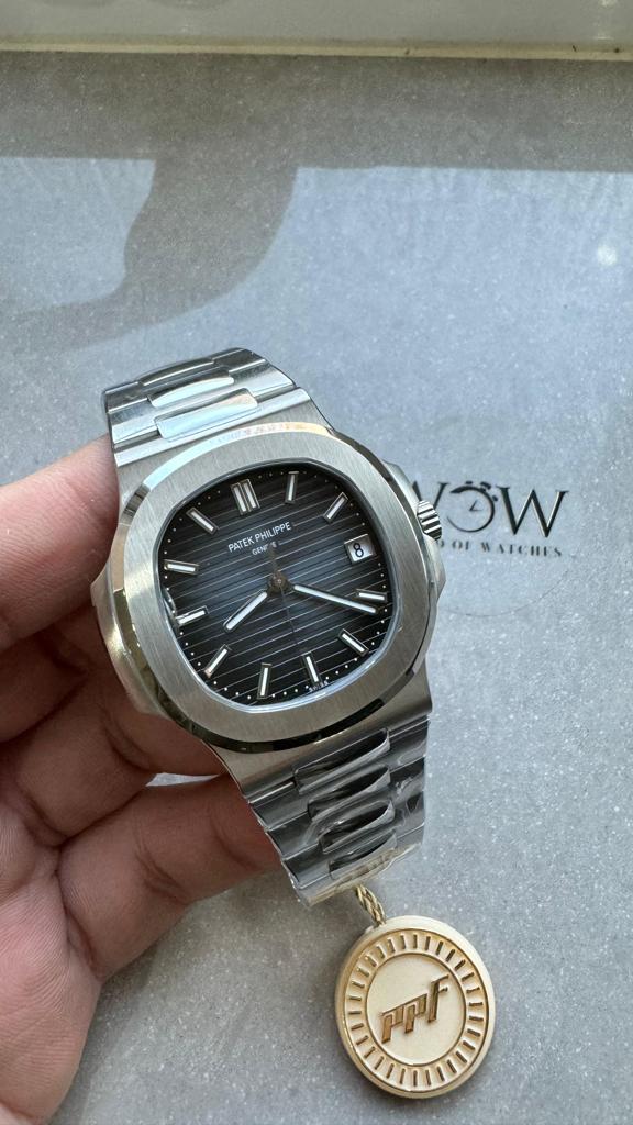 Replica PATEK PHILIPPE Nautilus 5811/1G PPF 1:1 Best Edition Grey Textured Dial on SS Bracelet Asian Cal.26-330CS - Top club