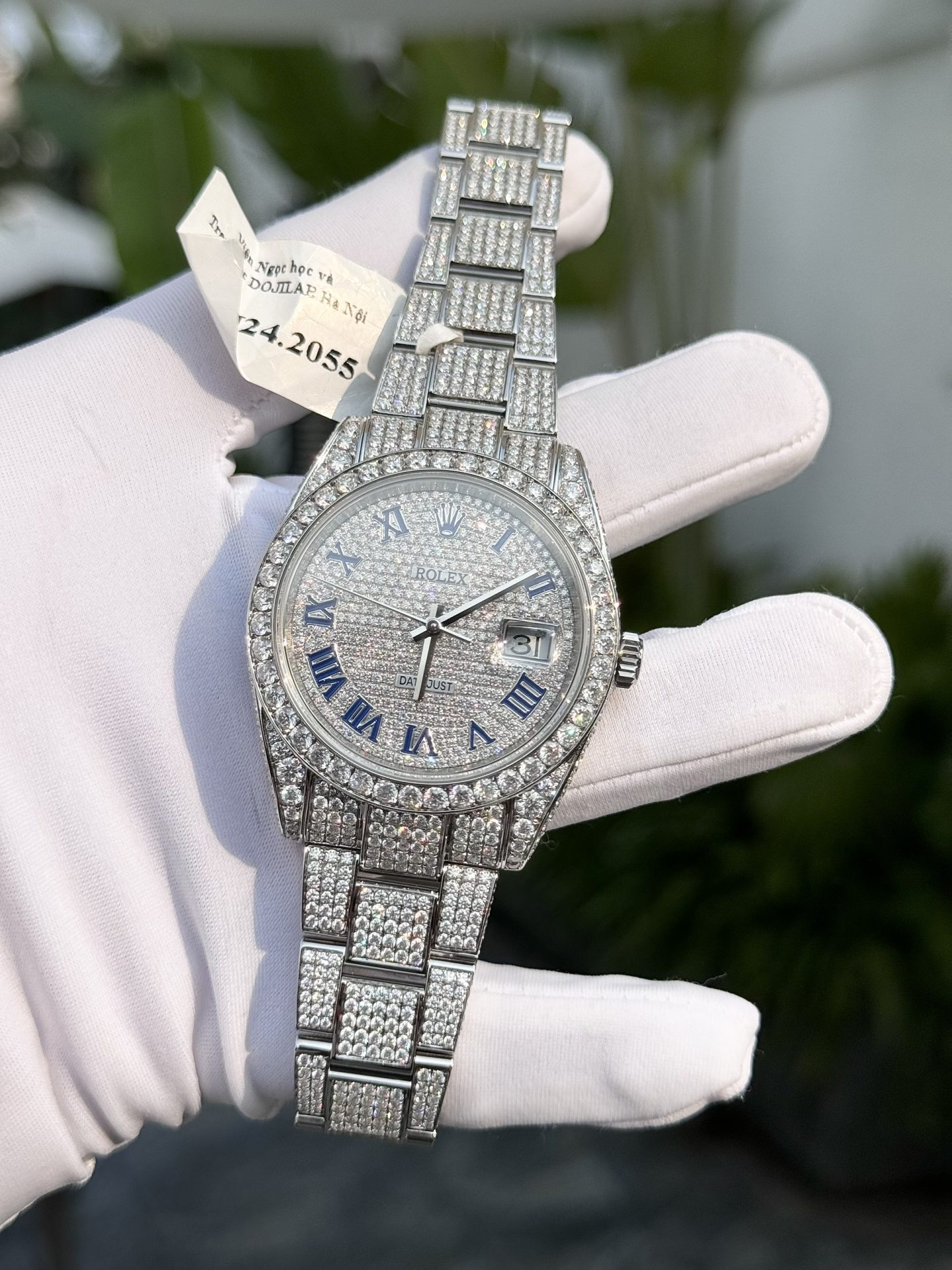 Rolex Best Replica Watch DateJust Full Moissanite Diamonds Custom 41mm - Elite Watch Atelier