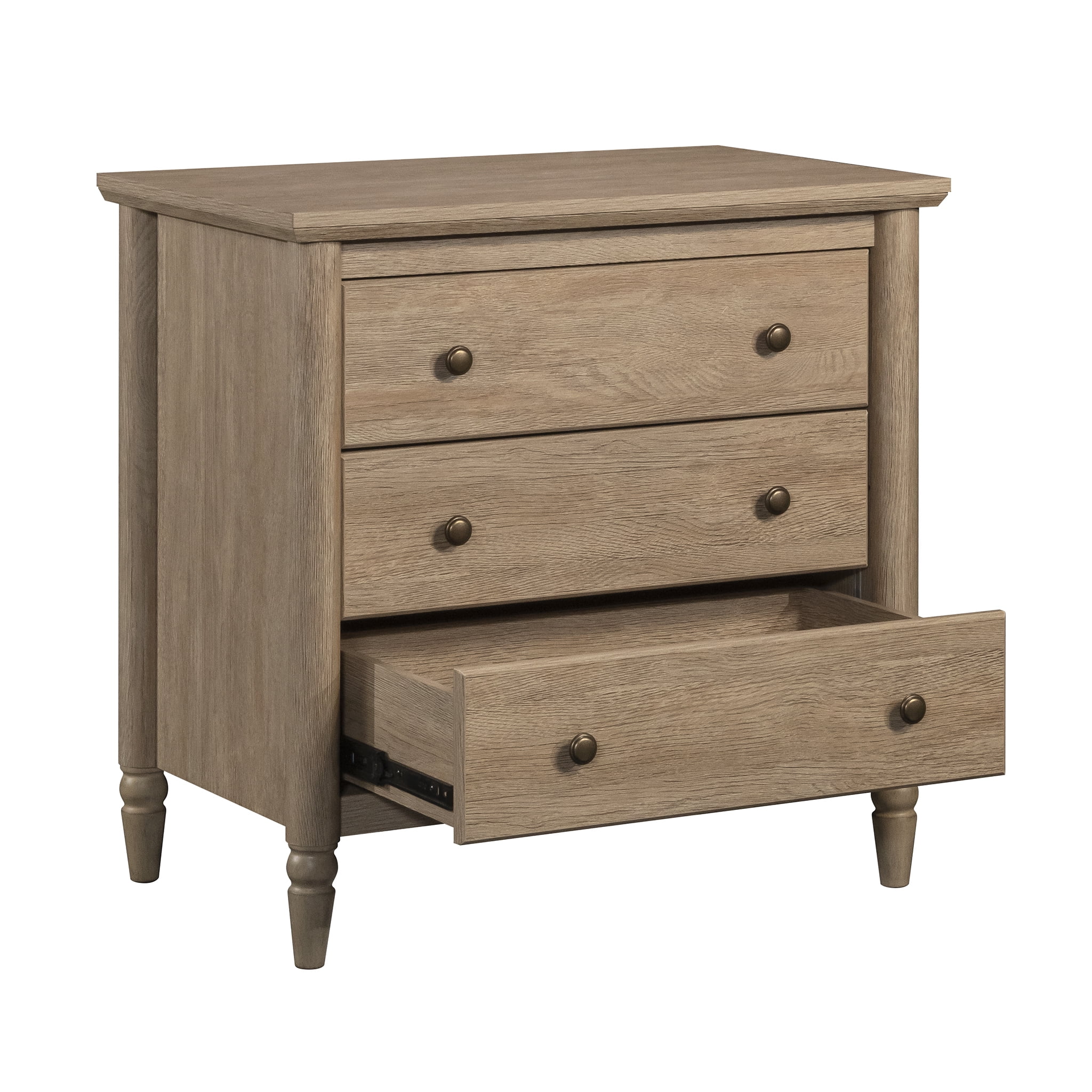 My Texas House Monroe 3 Drawer Nightstand with USB, Brushed Oak Finish - Image 16
