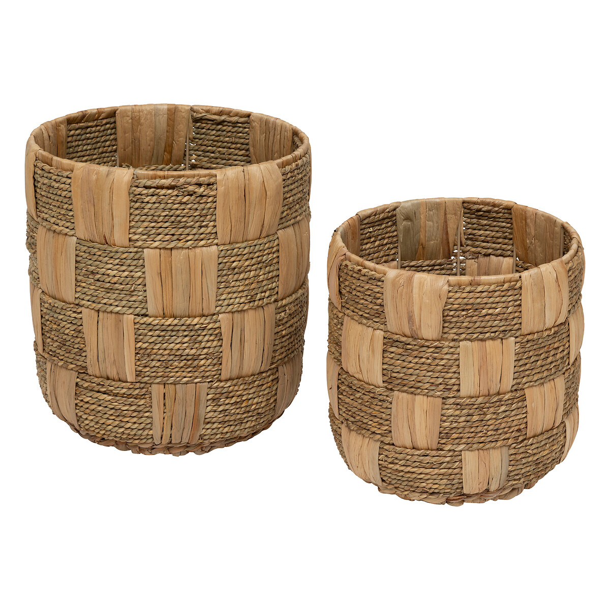 2 baskets "Nadi" Beige, Hyacinth, H.24/30 cm