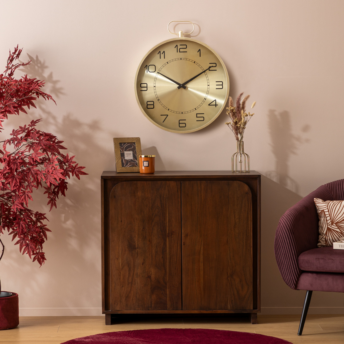 Pocket clock "Irina" Gold-tone metal, D.53 cm