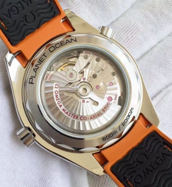 Replica Omega OMF Planet Ocean 42mm Black/Orange Bezel Black Dial Nylon Strap A8900 - Top club