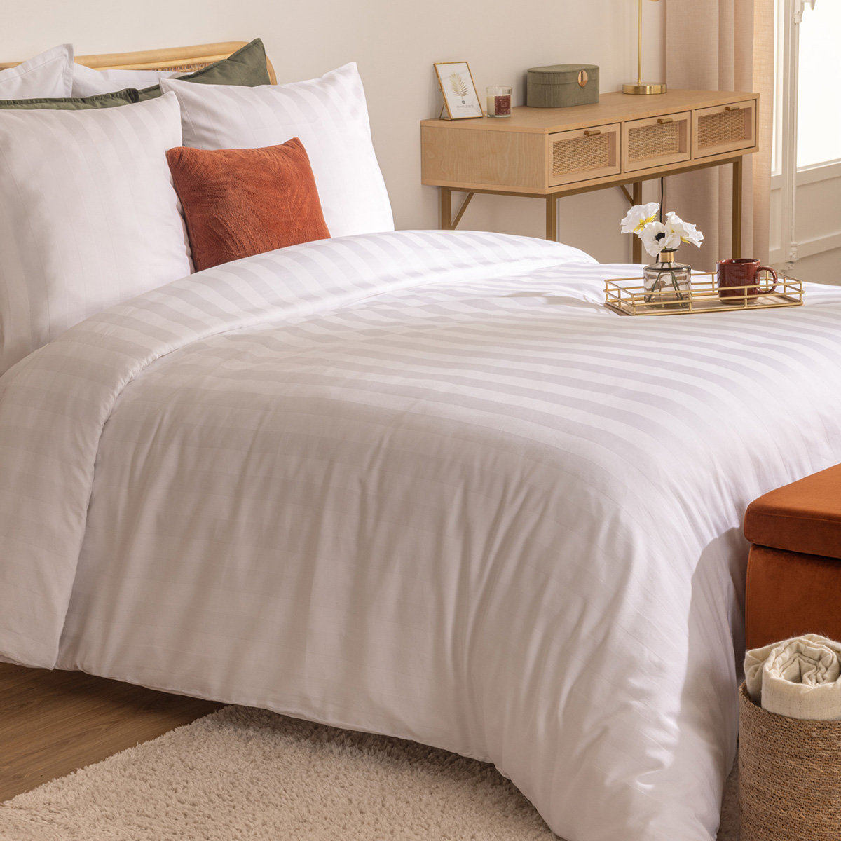 "Isadora" bed linen set White, 240x220 cm