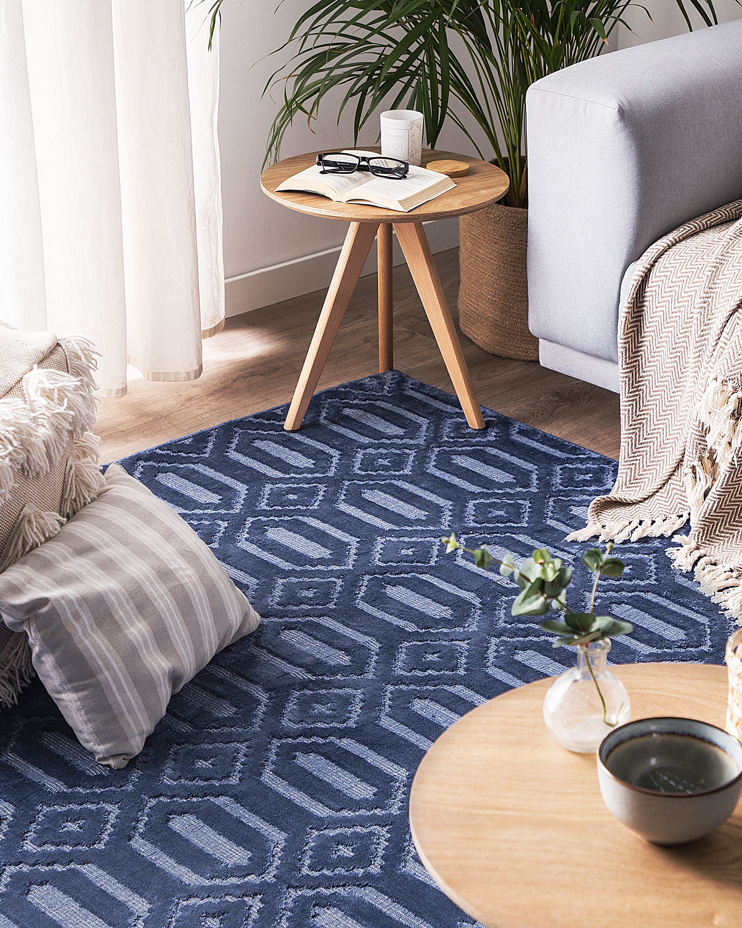 Rug ADATEPE Navy Blue 160 x 230 cm Viscose