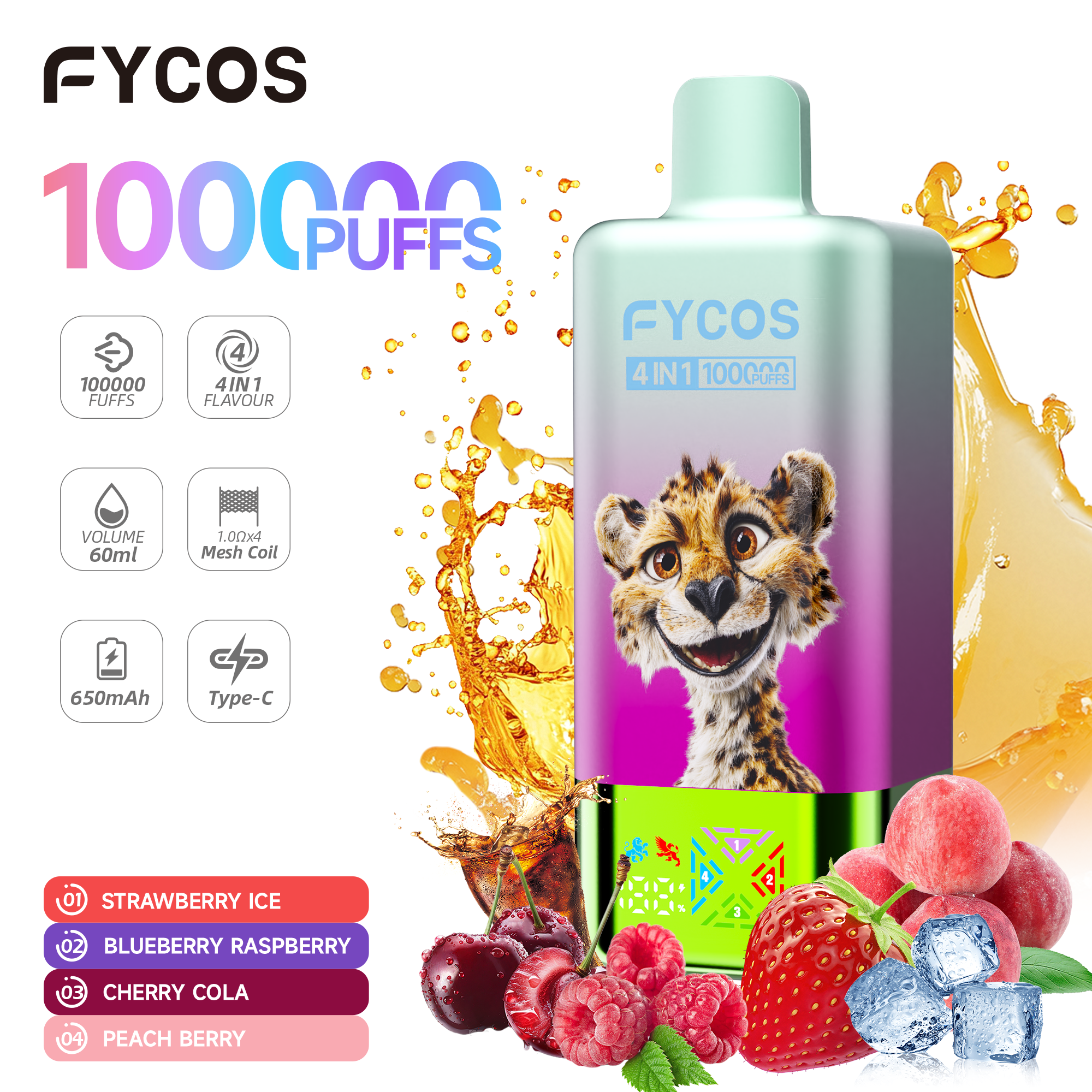 FYCOS 4 IN 1 100K Puffs Disposable Vape