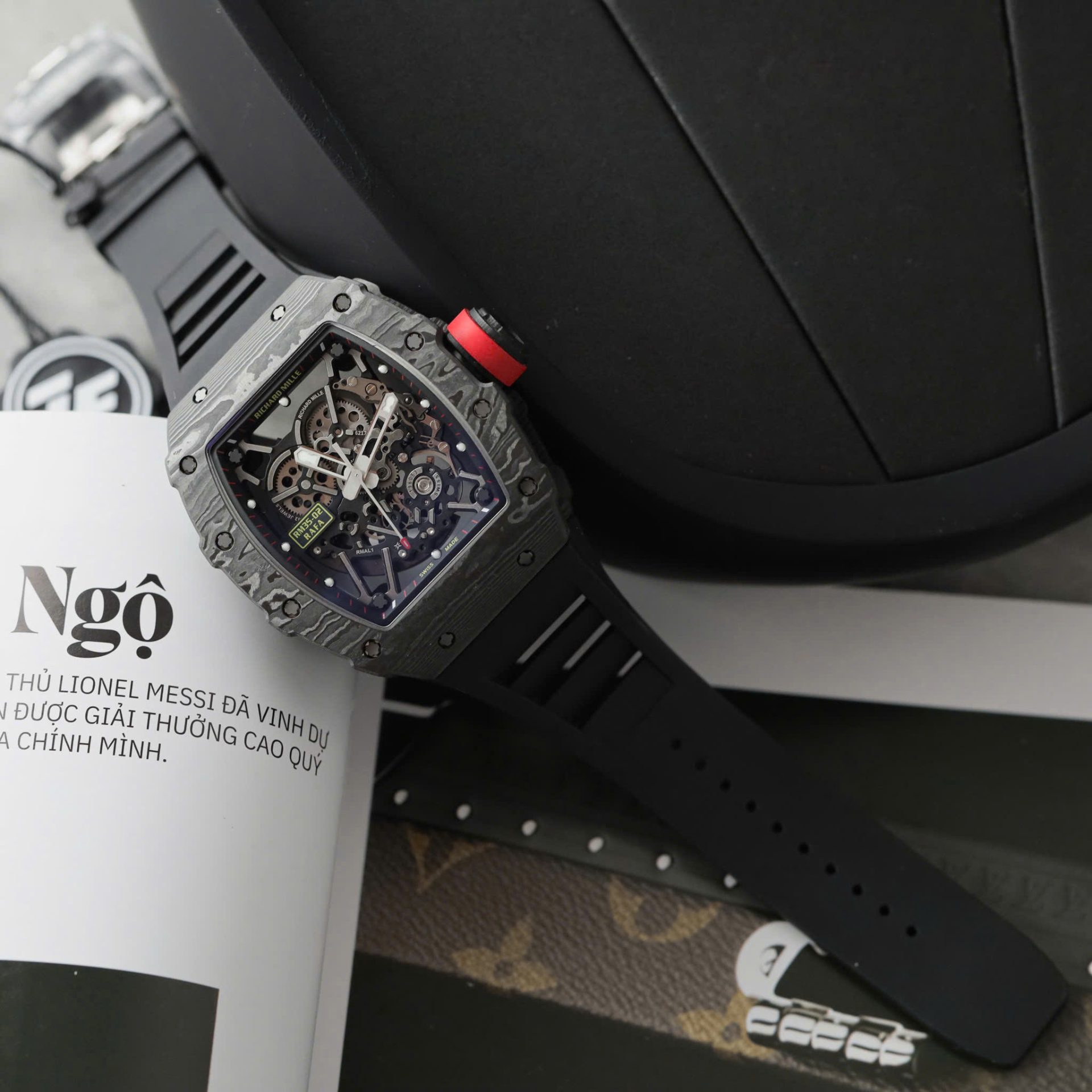 Richard Mille Rm35-02 Black Copies Watches Carbon Super Light ZF Factoy 44mm - Top club