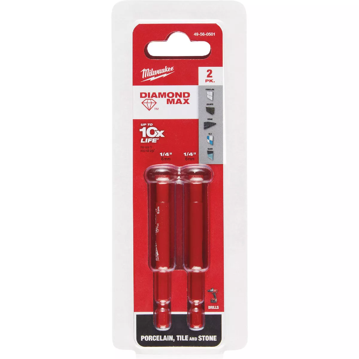 Milwaukee DIAMOND MAX 1/4 In. Diamond Grit Hole Saw (2-Pack)