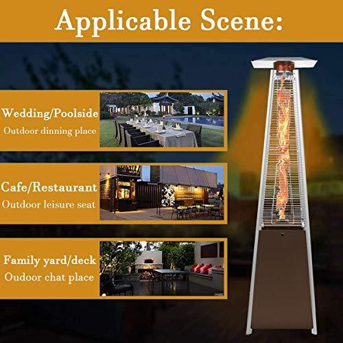 2-Sets Pyramid Outdoor Heater Standing, 42,000 Btu Tower Patio Heaters Propane - Image 6