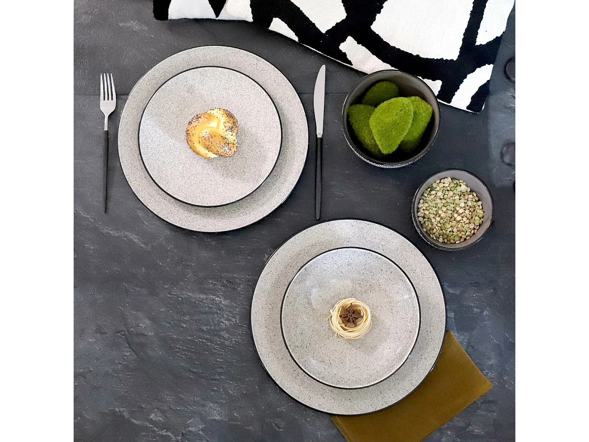 Tess Flanelle - Assiette plate 27 cm (lot de 6)