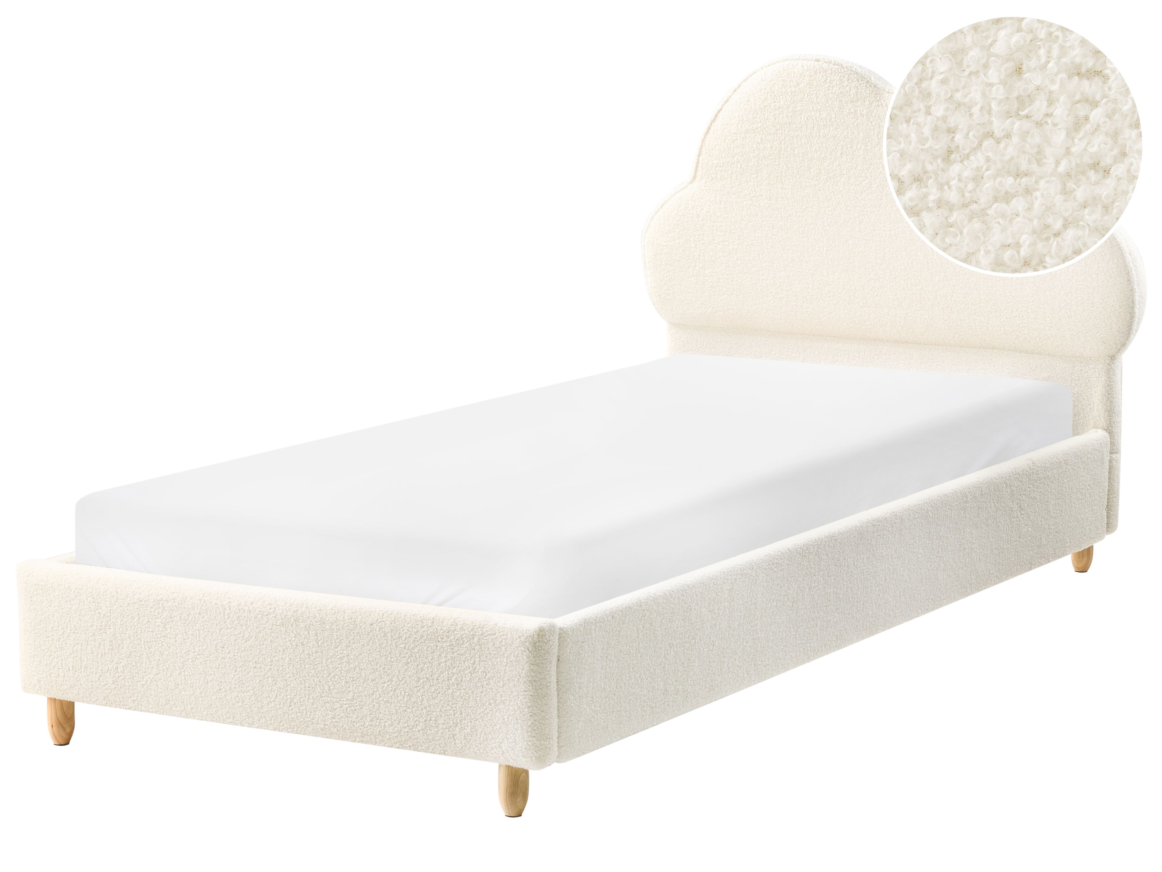 Kids Bed Cloud Boucle BELLEVUE 90 x 200 cm (EU Single) Off-White