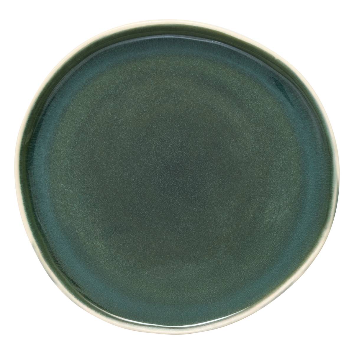 Flat plate "Wonja" Earthenware, D.27 cm, Green