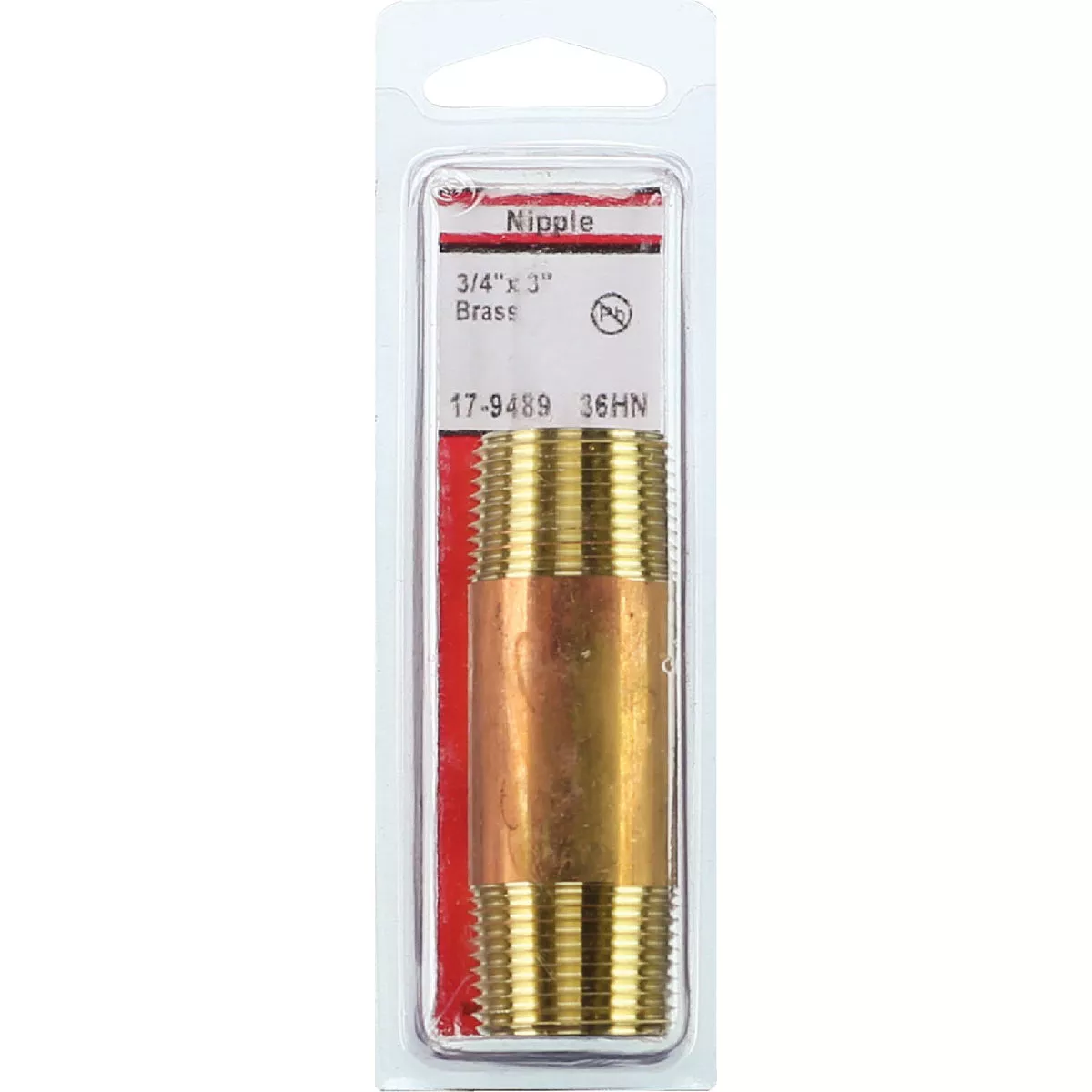 Lasco 3/4 In. x 3 In. Red Brass Nipple