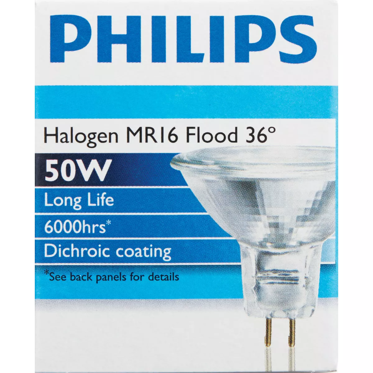 Philips 60W Equivalent Clear GU5.3 Base MR16 Halogen Floodlight Light Bulb
