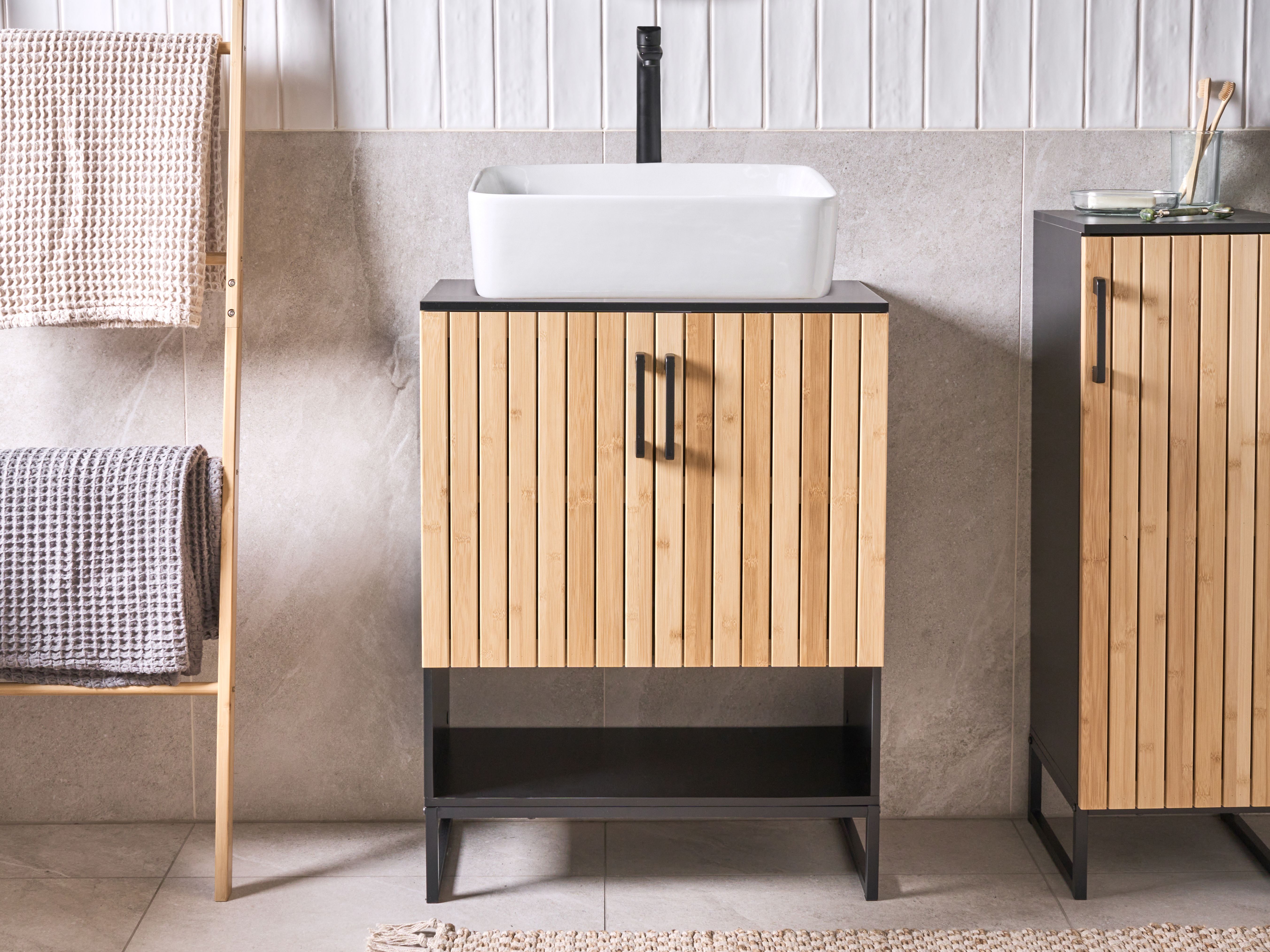 Vanity Unit MISCANTI Bamboo 60 cm Light Brown