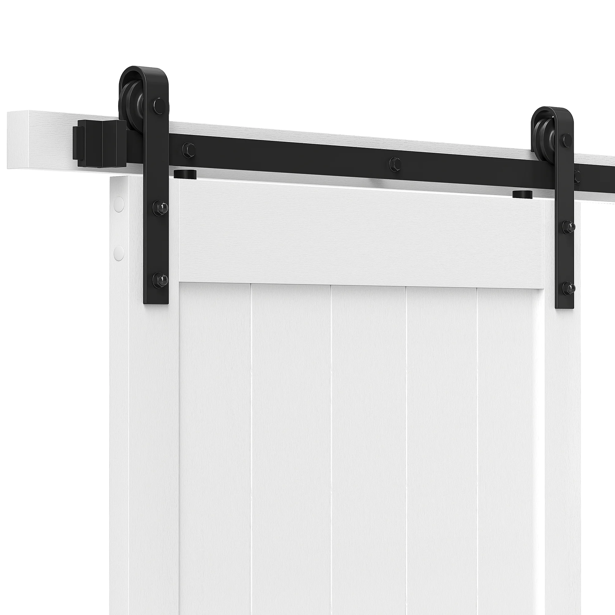 Uforic 48" x 84" Silding Barn Door,with Hardware Kit Rail,and Handle,Pulleys, Gray - Image 26