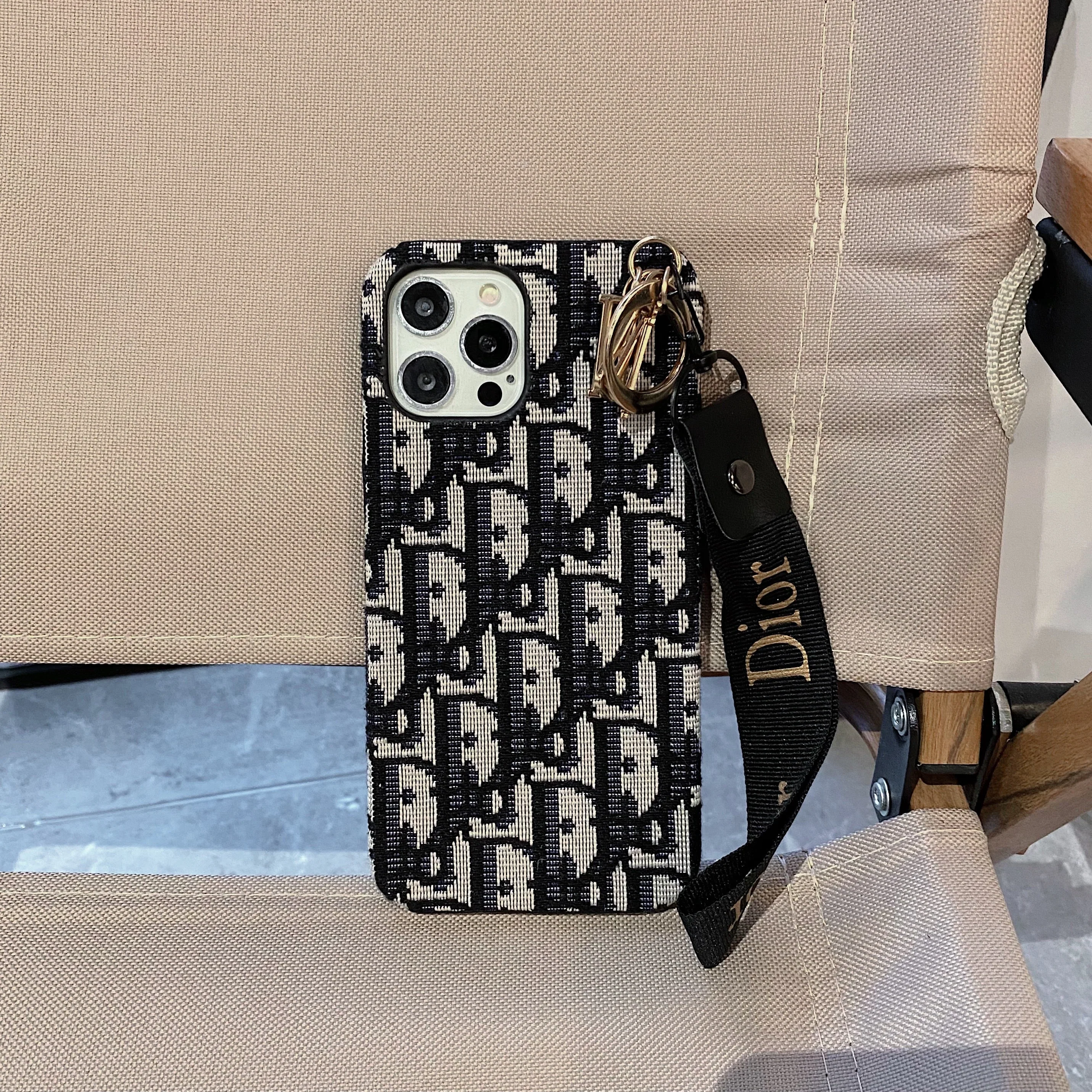 CD iPhone Case With Strap Black-GS240315 - Wholesale & Influencer