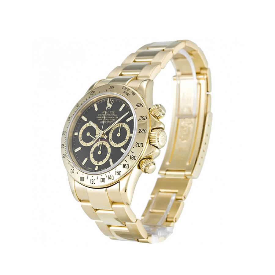 Rolex Daytona Cosmograph Yellow Gold Black Dial 16528 Oyster Replica - Elite Watch Atelier