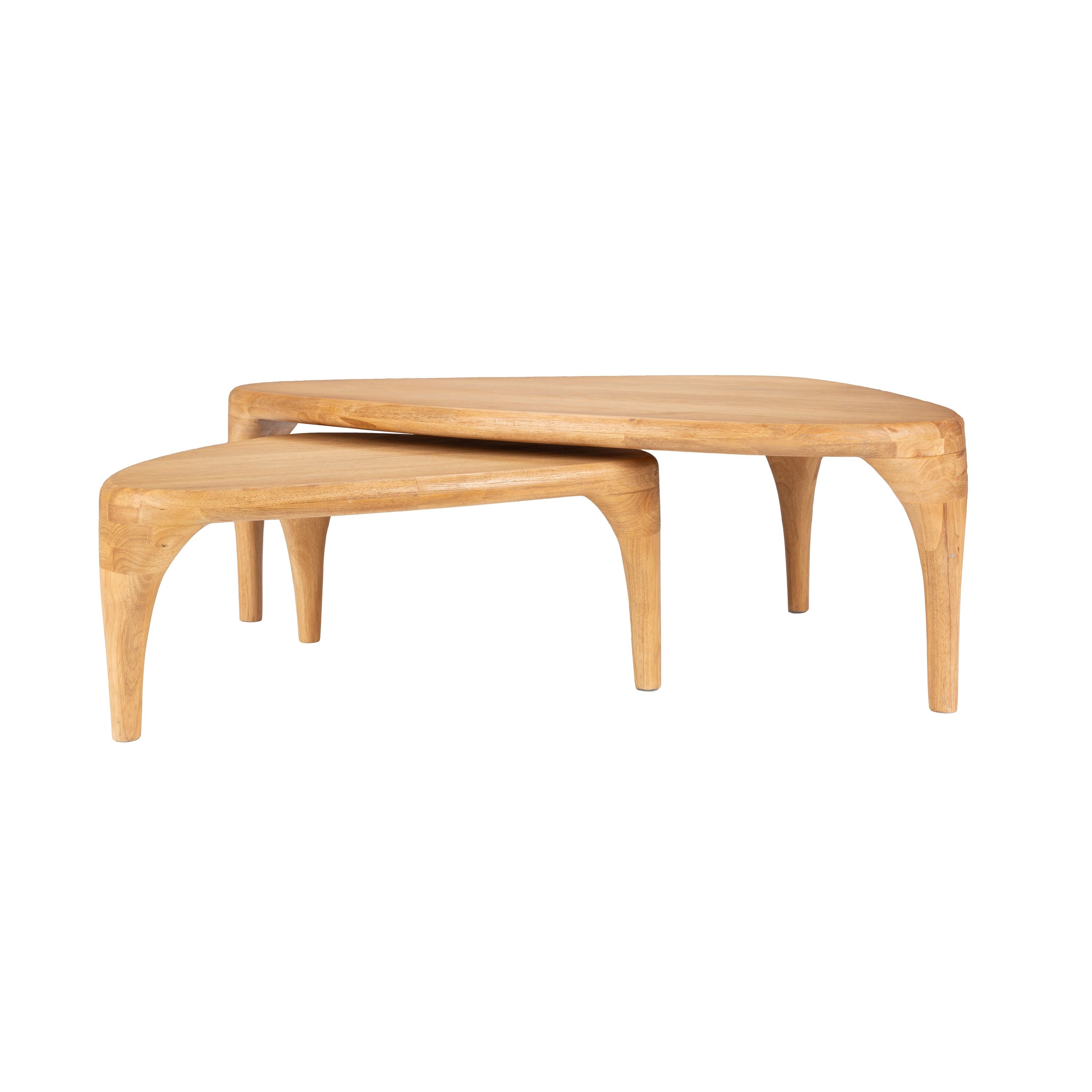 Zuiver Isla Salontafel Organische vorm Hout Naturel Set van 2