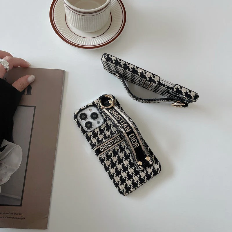CD Houndstooth Wristband iPhone Case - Wholesale & Influencer