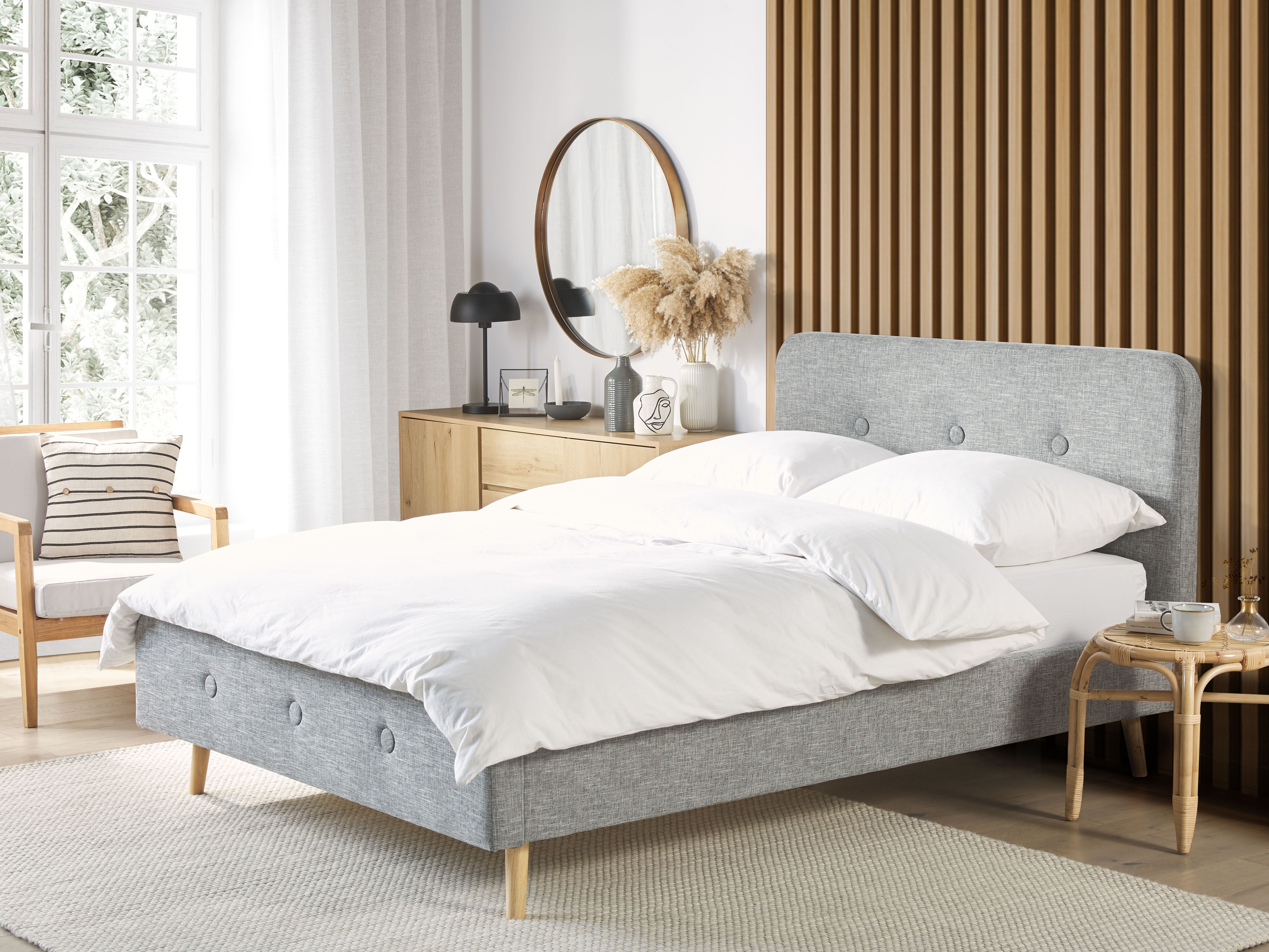 Bed Fabric RENNES 180 x 200 cm (EU Super King) Light Grey