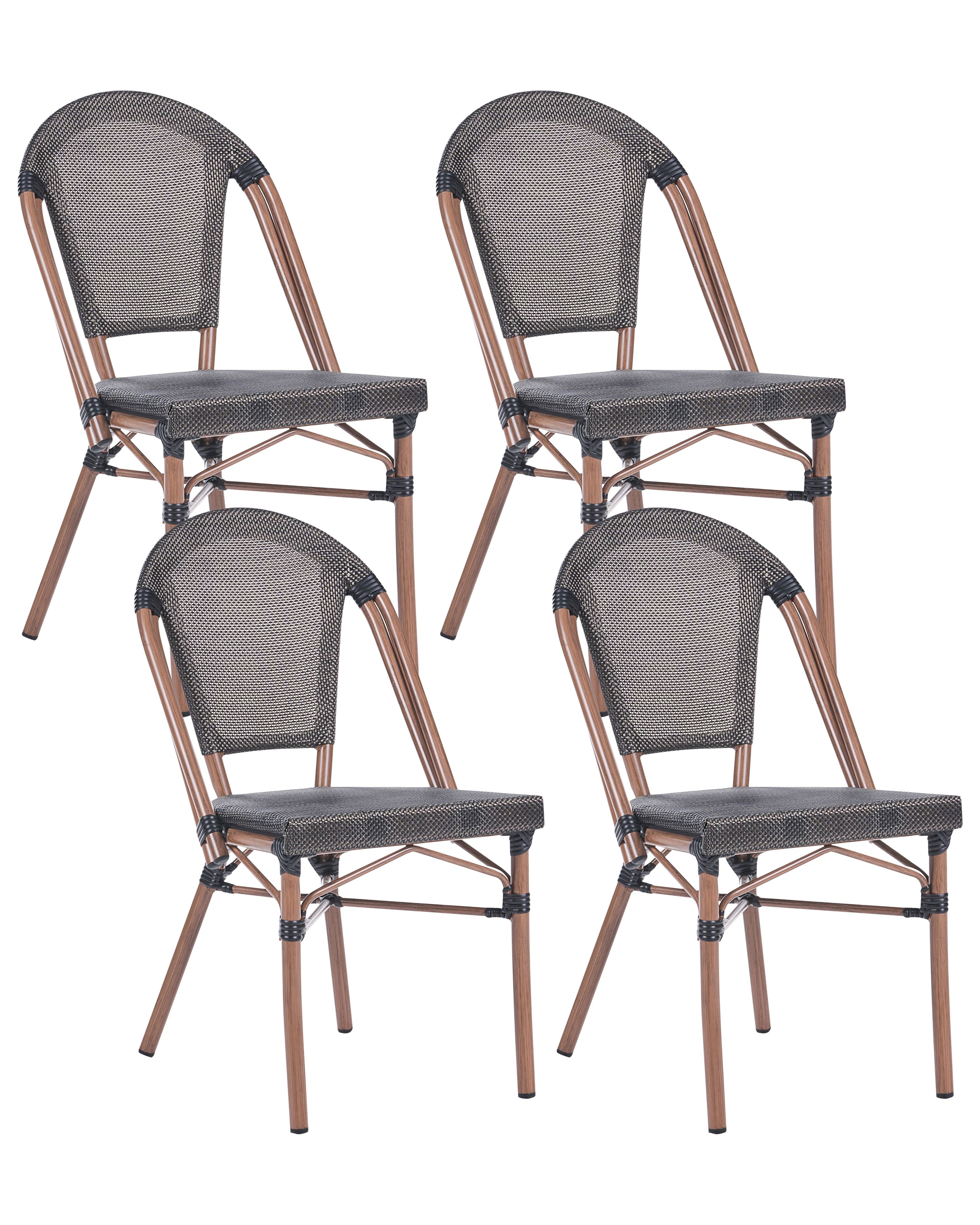 Set of 4 Chairs RIFREDDO PE Rattan Grey