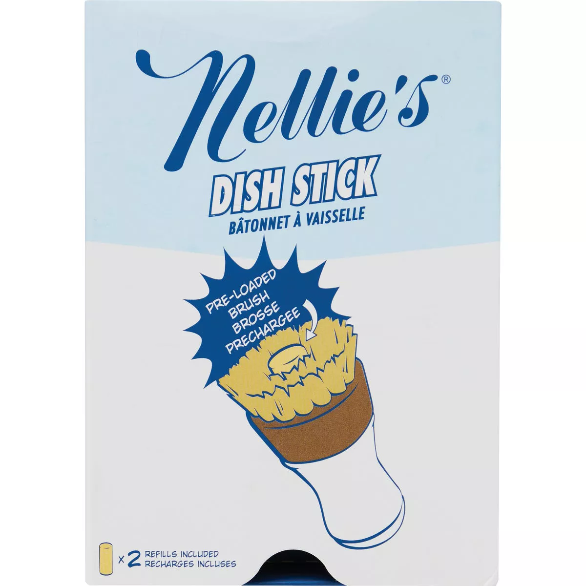 Nellie's Dish Stick Dishwashing Brush with 2 Dish Butter Soap Sticks