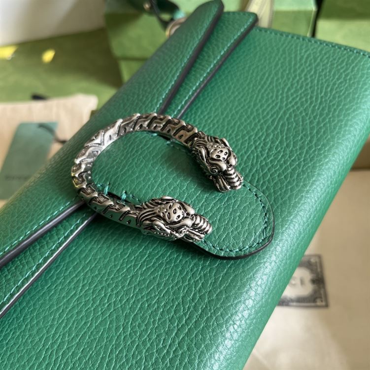 Dionysus small shoulder bag Green leather – GB0981:1High-quality replica