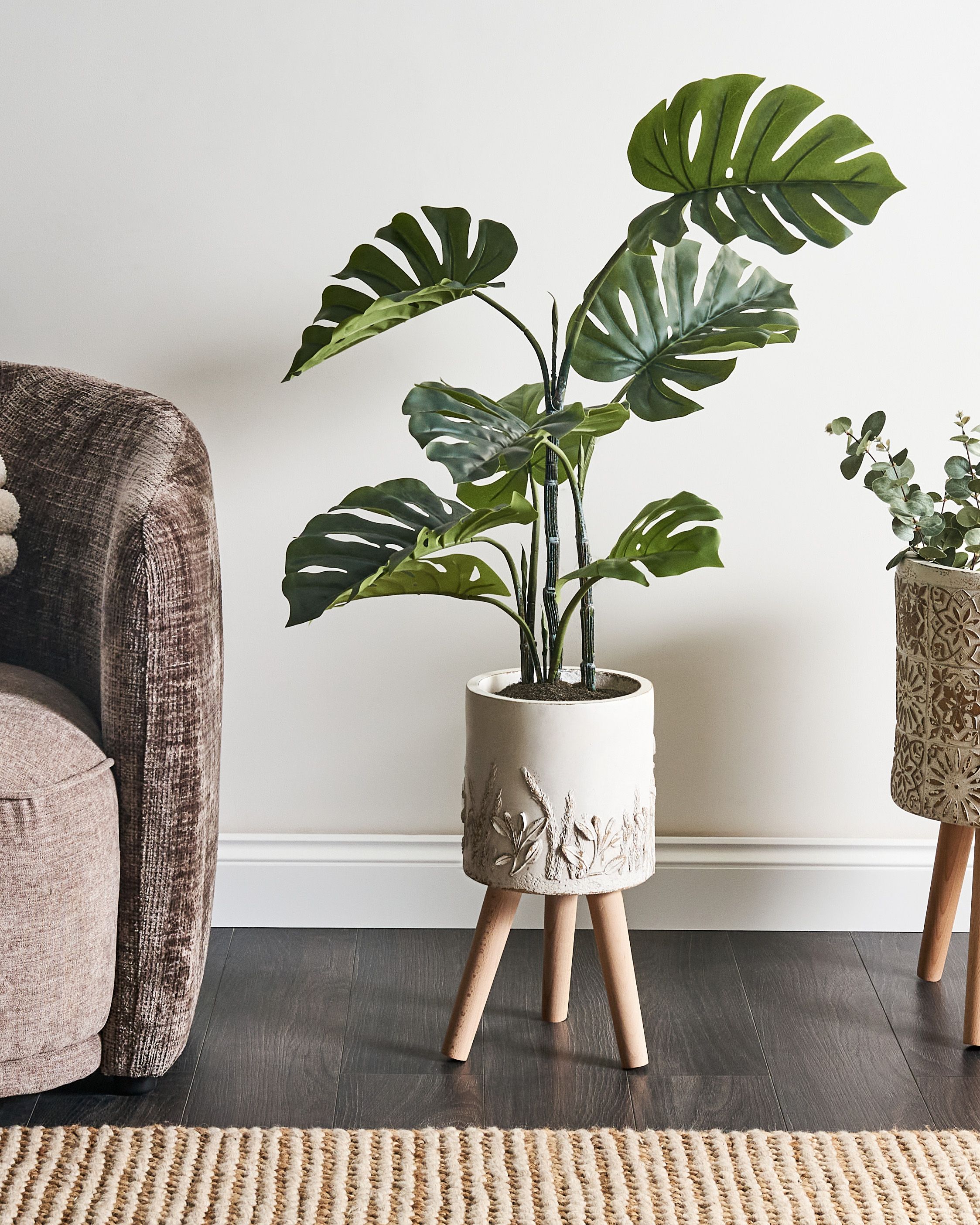 Elevated Plant Pot PREWEZA 23 cm Off-White