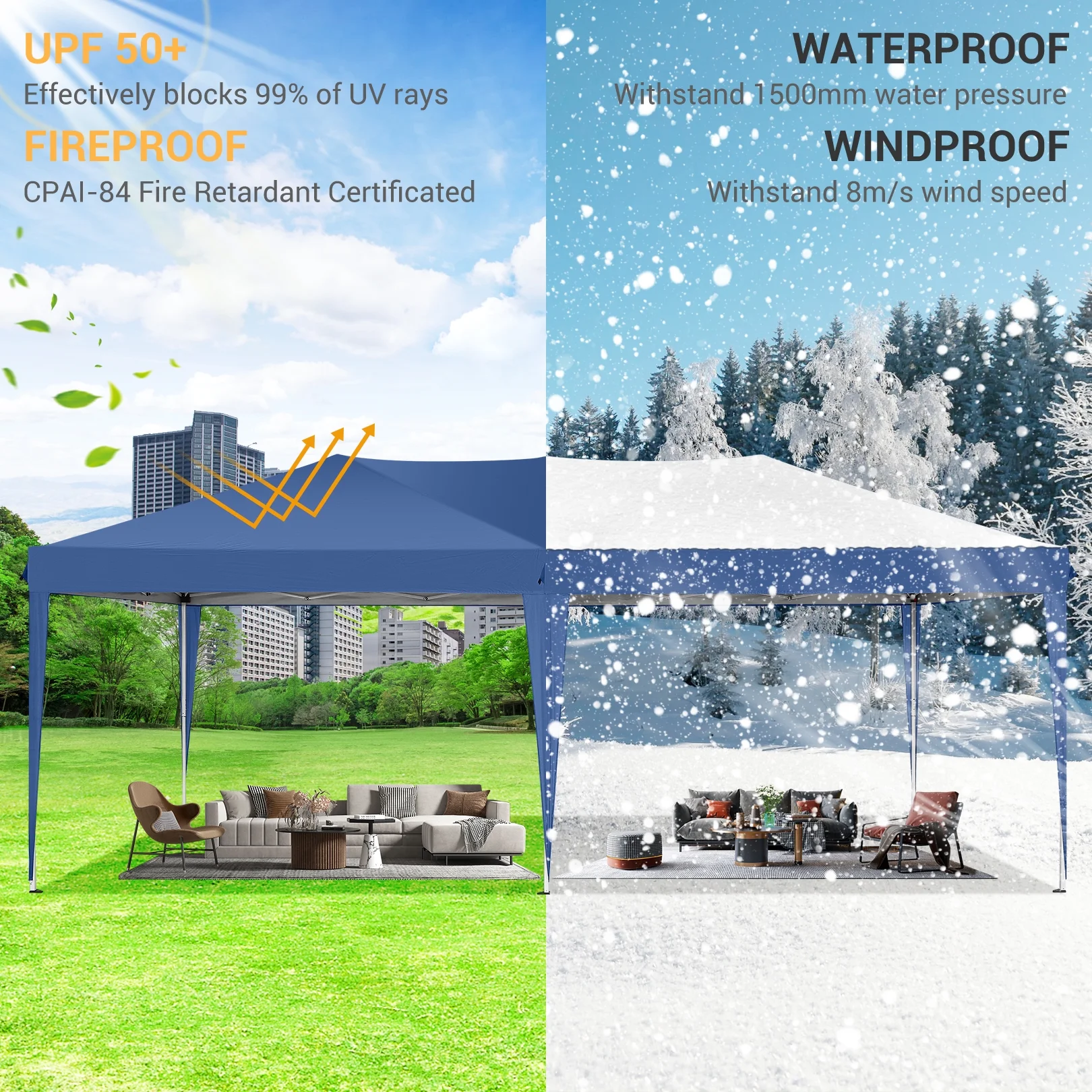 SANOPY 10'x10' EZ Pop Up Canopy Tent Outdoor Party Instant Shelter Portable Folding Beach Canopy with 4 Sandbag & Carrying Bag, Black - Image 74