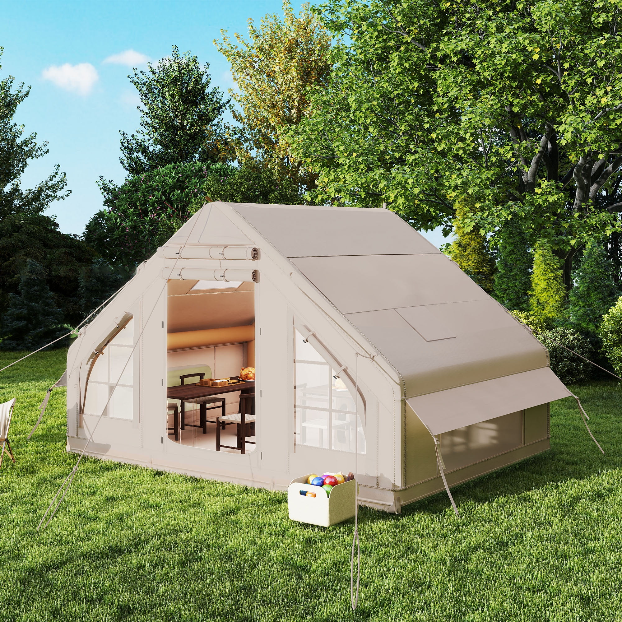 Dextrus Inflatable Camping Tent with Pump, Glamping Tents, Easy Setup 4 Season Waterproof Windproof Outdoor Blow Up Tent, Suitable for 2-6 people - Image 7