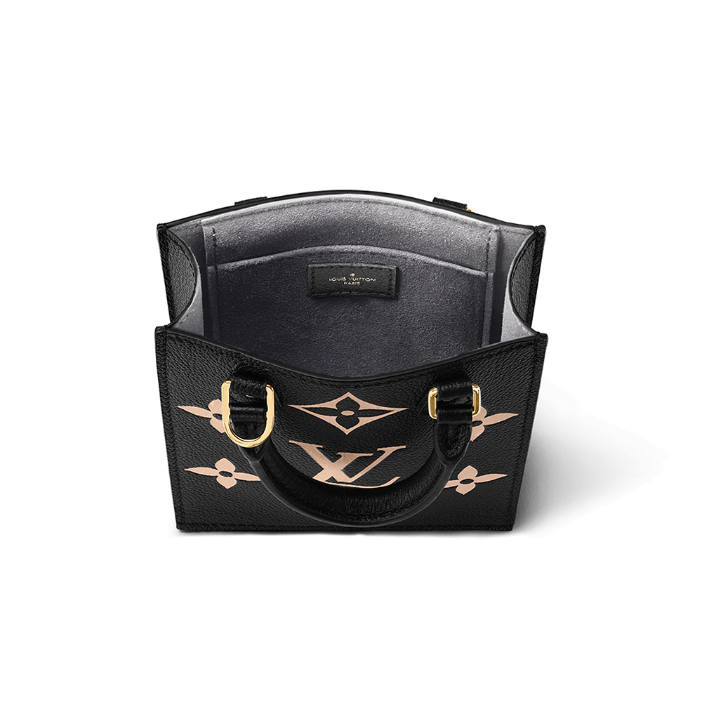 Louis Vuitton Monogram Empreinte Petite Sac Plat Handbag Black Beige1:1High-quality replica