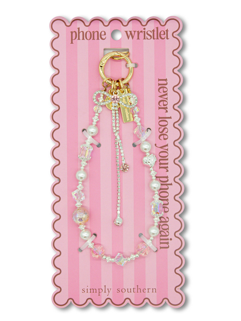 0126-PHNWRISTLET-PNKBOW - Simply Southern Outlet