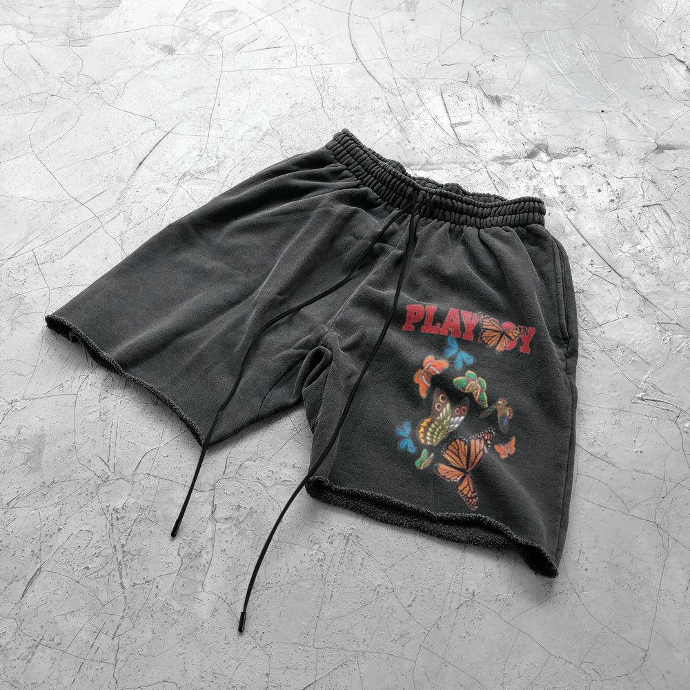 Street Style Butterfly Print Sweat Shorts