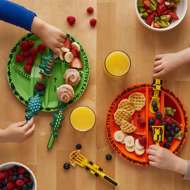 Kinderservies voor Peuters met Speelse Thema's – Vaatwasmachinebestendig Eetset van Voedselveilig Plastic